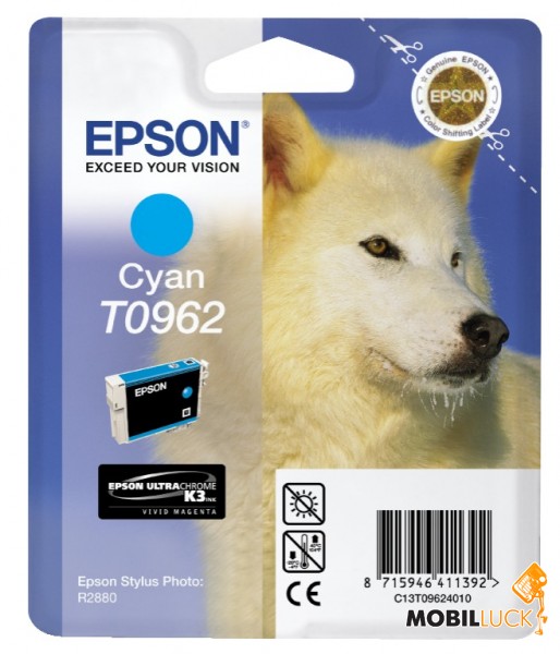 Картридж Epson T0962 (C13T09624010), голубой