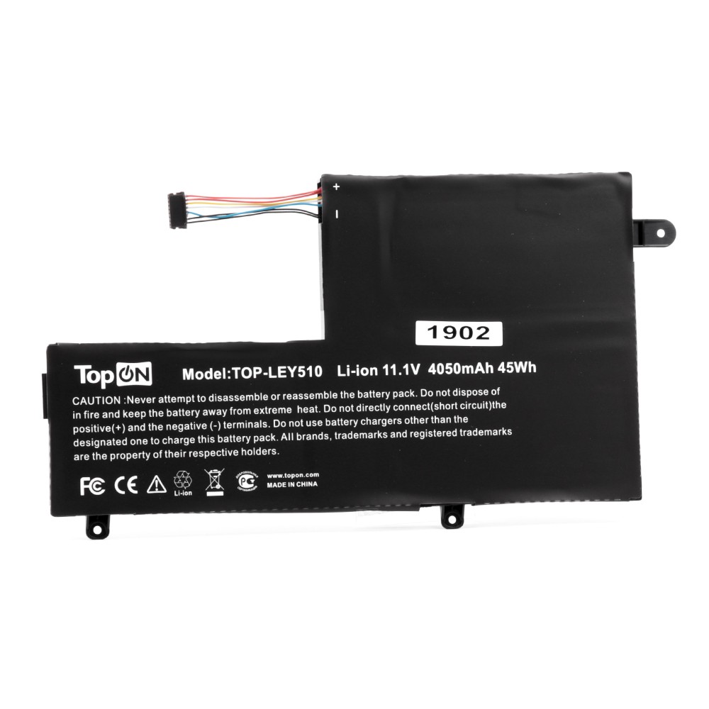 

Аккумуляторная батарея TopON TOP-LEY510 для Lenovo, 11.4V, 4.51 А·ч, 45Wh, черный (TOP-LEY510), TOP-LEY510