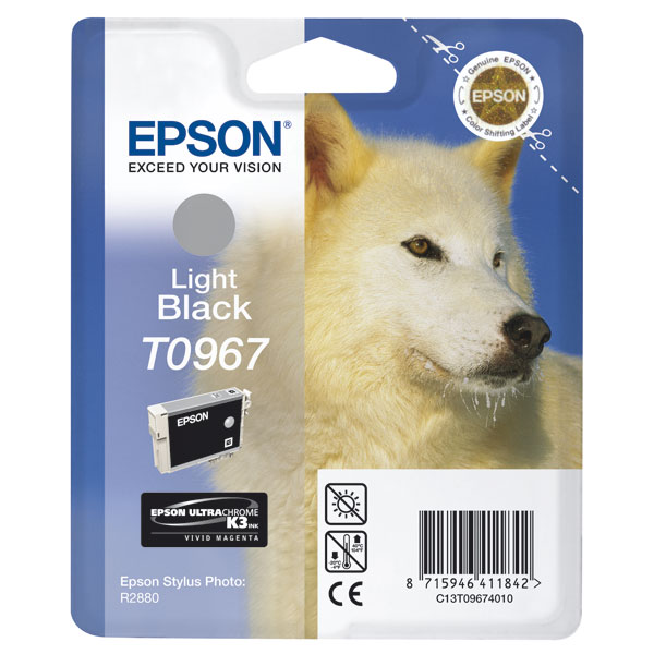 

Картридж струйный Epson T0967 (C13T09674010), серый, оригинальный, ресурс 6210 страниц, для Epson Stylus Photo R2880, T0967