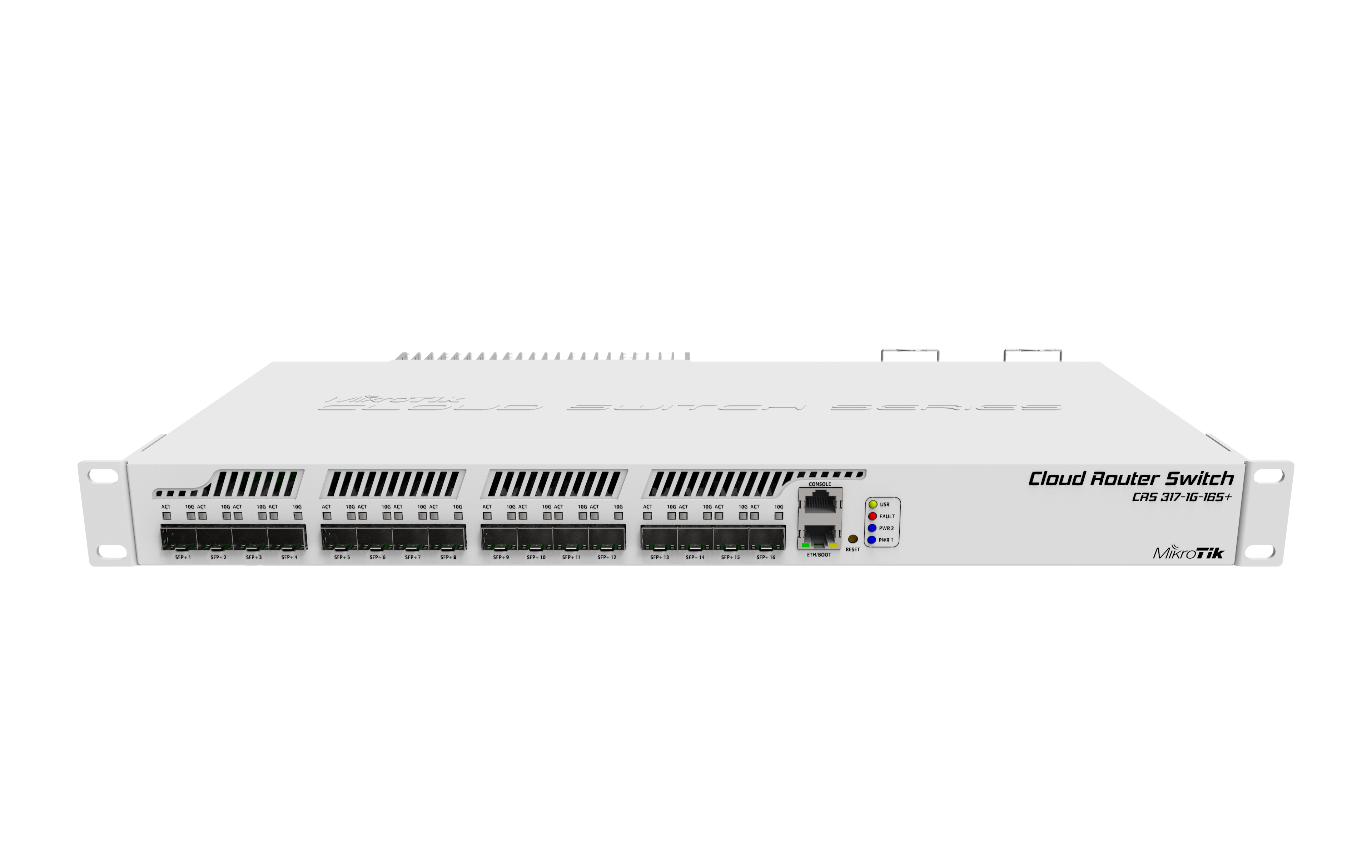 

Коммутатор MikroTik Cloud Router Switch 317-1G-16S+RM, управляемый, кол-во портов: 1x1 Гбит/с SFP+ 16x10 Гбит/с, установка в стойку (CRS317-1G-16S+RM), 317-1G-16S+RM