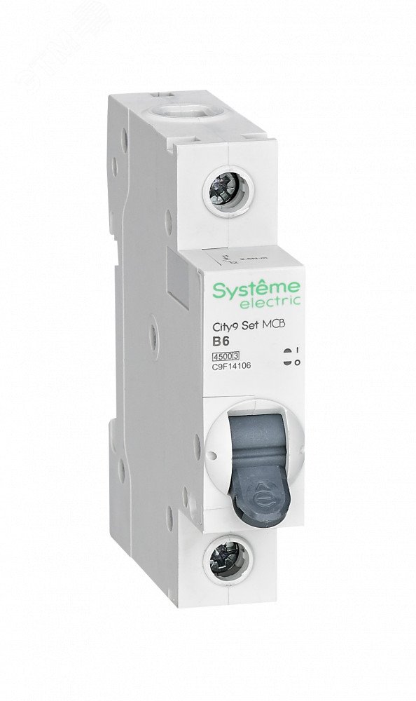 

Выключатель автоматический Systeme Electric ВА МОД City9 Set однополюсный (1P/1П) 6А B 4,5 кА (C9F14106), ВА МОД