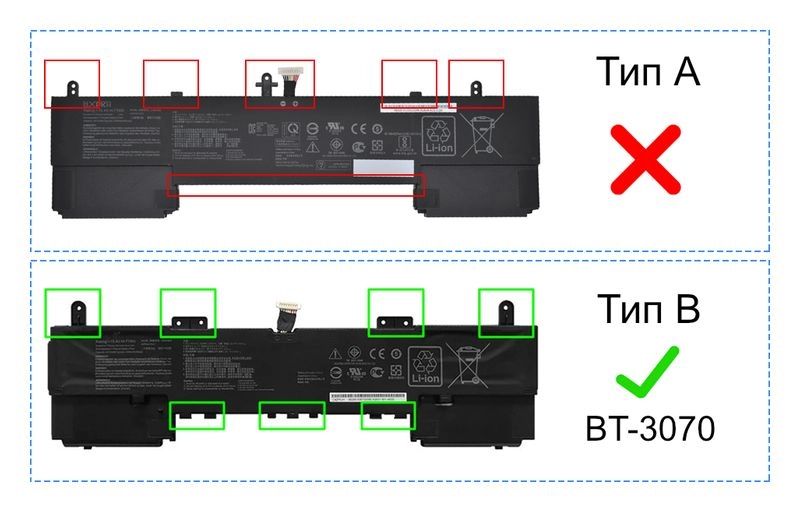 Аккумуляторная батарея Pitatel BT-3070 для Asus, 15.4V, 4.61 А·ч, черный, тип B (BT-3070)