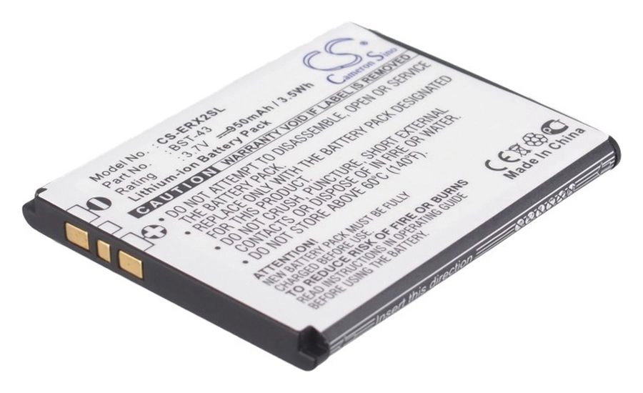 

Аккумулятор CameronSino CS-ERX2SL/BST-43 для Sony Ericsson Elm , Mix Walkman, TxT , TxT Pro, Xperia X2, 3.7V, 950 мА·ч (CS-ERX2SL), CS-ERX2SL