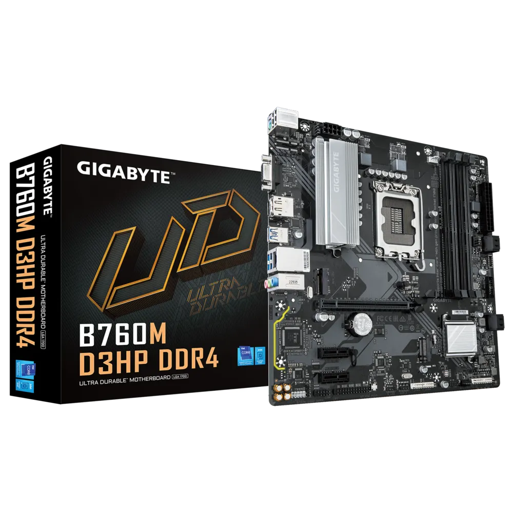 Материнская плата GIGABYTE B760M D3HP DDR4, Socket1700, Intel B760, mATX