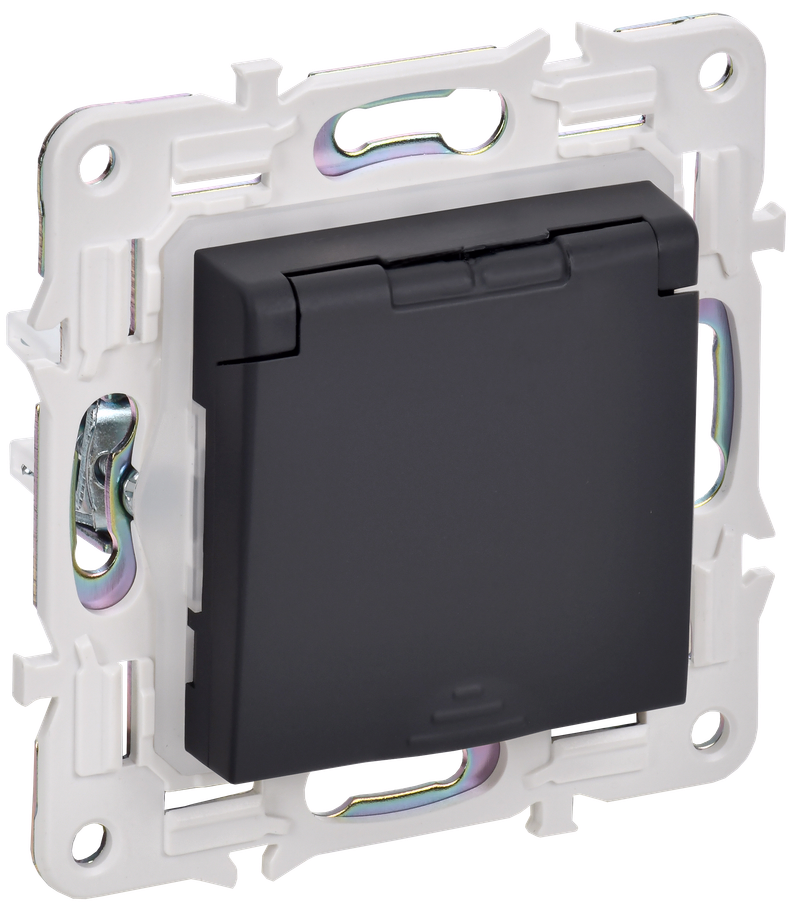 

Розетка IEK SKANDY SK-R11G, скрытый монтаж, однопостовая, с з/к, со шторками, с крышкой, 16А, в сборе, IP44, графит, 1 шт. (SK-R16-16-44-K53), SK-R11G