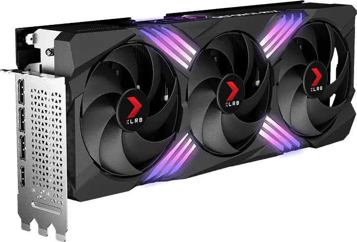 

Видеокарта PNY NVIDIA GeForce RTX 4070Ti SUPER XLR8 Gaming VERTO Triple Fan Overclocked, 16Gb GDDR6X, 256 бит, PCI-E, HDMI, 3DP, Retail (VCG4070TS16TFXXPB1-O), XLR8 Gaming VERTO Triple Fan Overclocked