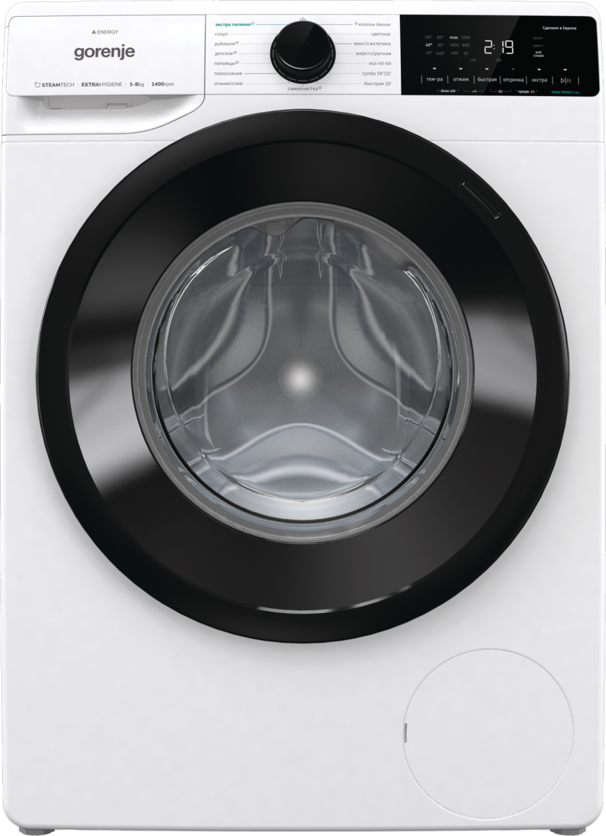 

Стиральная машина Gorenje WNA84ACIS, 8 кг, 1400 об/мин, белый/черный (742633), WNA84ACIS
