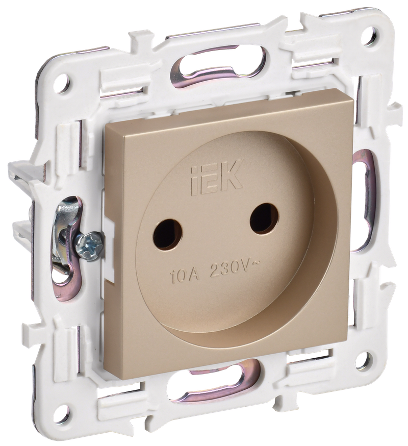 

Розетка IEK SKANDY SK-R02Sa, скрытый монтаж, однопостовая, 10А, механизм розетки с накладкой, IP20, песочный, 1 шт. (SK-R10-10-K98), SK-R02Sa