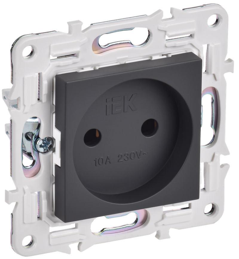 

Розетка IEK SKANDY SK-R02T, скрытый монтаж, однопостовая, 10А, механизм розетки с накладкой, IP20, титан, 1 шт. (SK-R10-10-K48), SK-R02T