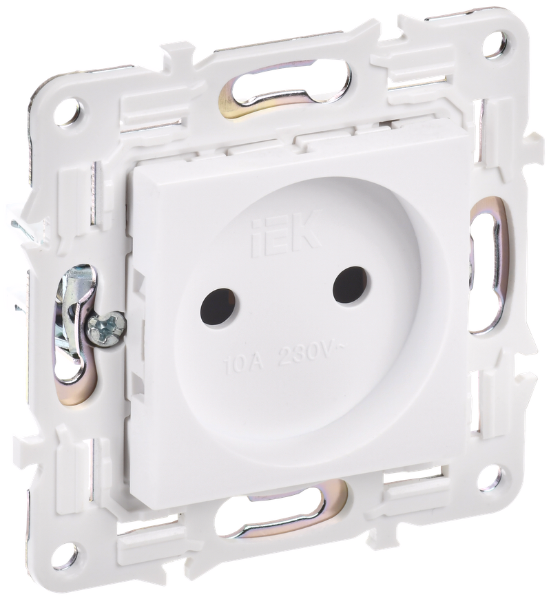 

Розетка IEK SKANDY SK-R02W, скрытый монтаж, однопостовая, 10А, механизм розетки с накладкой, IP20, арктический белый, 1 шт. (SK-R10-10-K01), SK-R02W