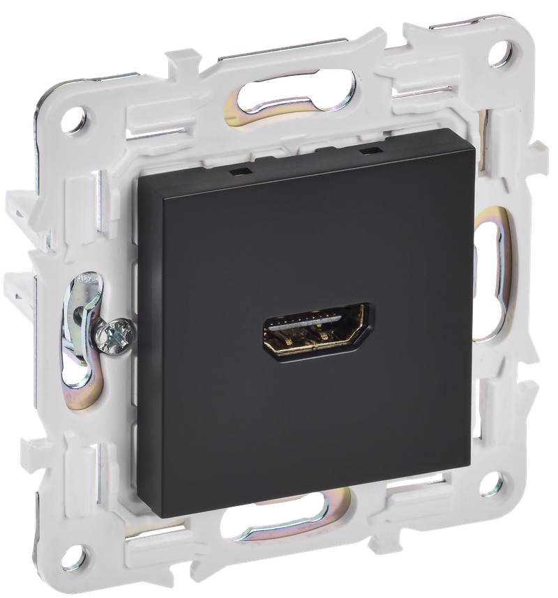 

Розетка 1xHDMI 2.0, SK-H01Bl, механизм без рамки, 1 модуль, скрытый монтаж, черный, IEK SKANDY (SK-H10-K02), SK-H01Bl