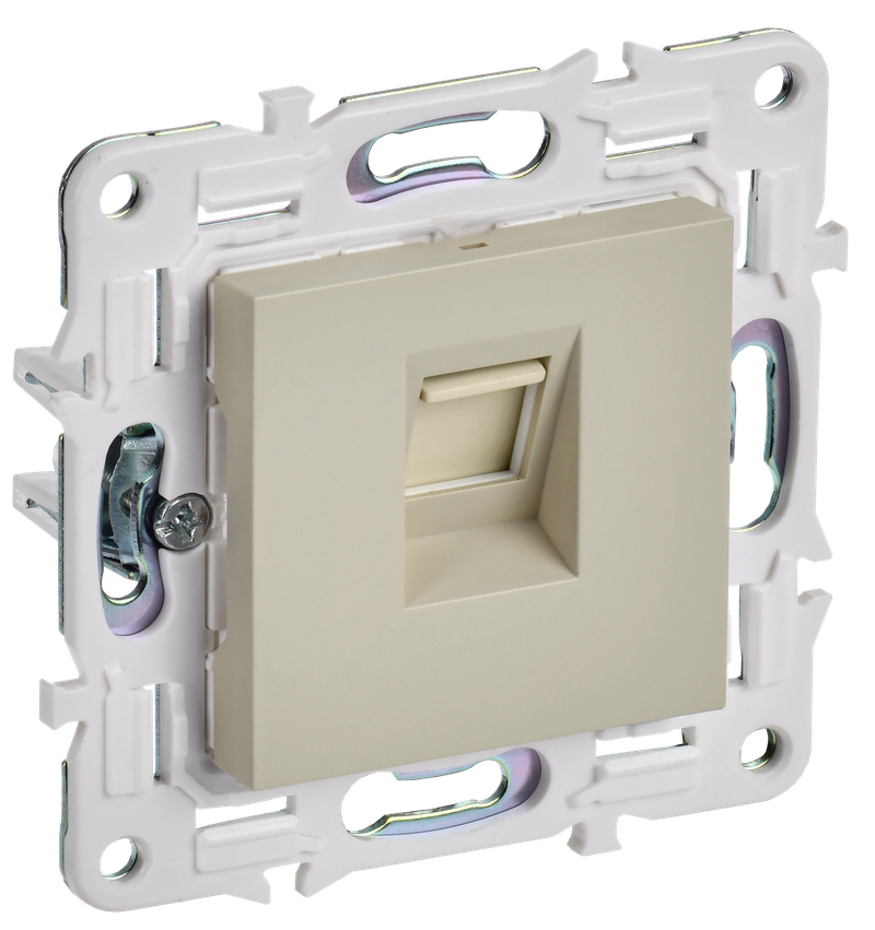 

Розетка RJ-45 скрытый монтаж категория 5e, IP20, бежевый, IEK SKANDY SK-K01B (SK-K10-1-K10), SK-K01B
