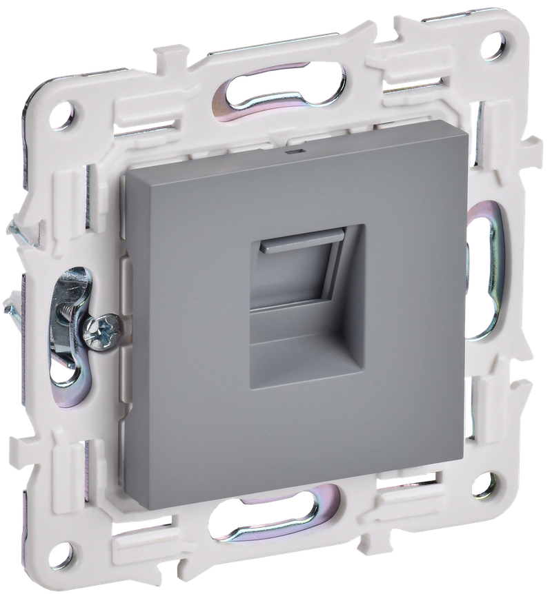 

Розетка RJ-45 скрытый монтаж категория 5e, IP20, серый, IEK SKANDY SK-K01Gr (SK-K10-1-K03), SK-K01Gr