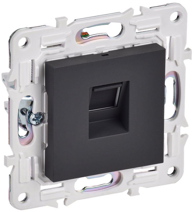 

Розетка RJ-45 скрытый монтаж категория 5e, IP20, графит, IEK SKANDY SK-K01G (SK-K10-1-K53), SK-K01G