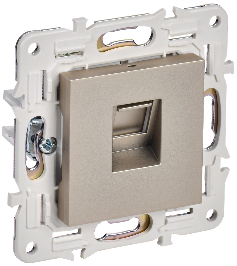 

Розетка RJ-45 скрытый монтаж категория 5e, IP20, шампань, IEK SKANDY SK-K01Sh (SK-K10-1-K37), SK-K01Sh