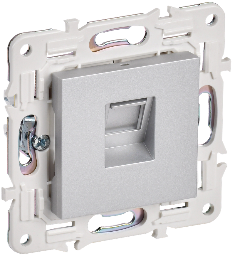 

Розетка RJ-45 скрытый монтаж категория 5e, IP20, серебристый, IEK SKANDY SK-K01S (SK-K10-1-K23), SK-K01S