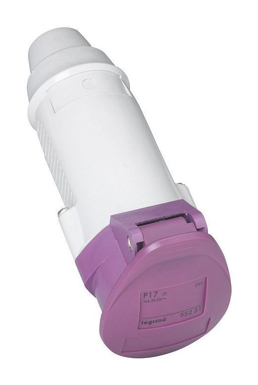 

Розетка Legrand P17 Tempra Pro, переносная, однопостовая, с крышкой, 16А, в сборе, IP44, 2K, фиолетовый, 1 шт. (055231)