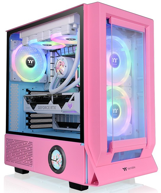 Корпус Thermaltake Ceres 350 MX Bubble Pink, ATX, Midi-Tower, 2xUSB 3.0, USB Type-C, RGB подсветка, розовый, без БП (CA-1Z3-00MAWN-00)