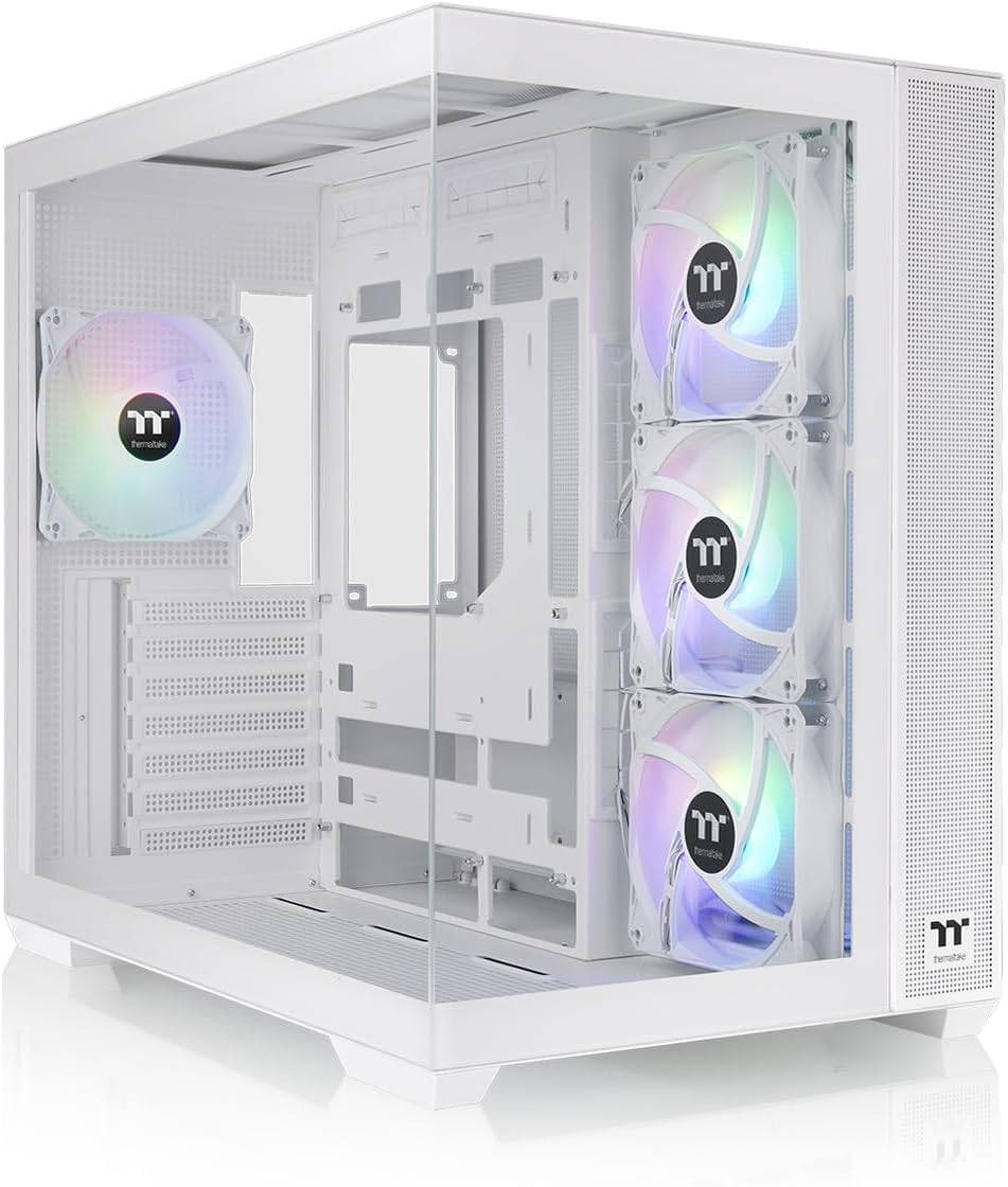 

Корпус Thermaltake View 380 TG, ATX, Midi-Tower, 2xUSB 3.0, USB Type-C, RGB подсветка, белый, без БП (CA-1Z2-00M6WN-00), View 380 TG