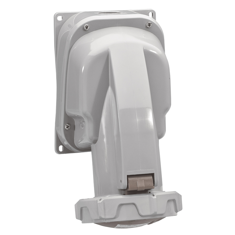 

Розетка Legrand, накладная, однопостовая, с з/к, с крышкой, 63А, в сборе, IP67, 3К+H+З, серый, 1 шт. (555559)