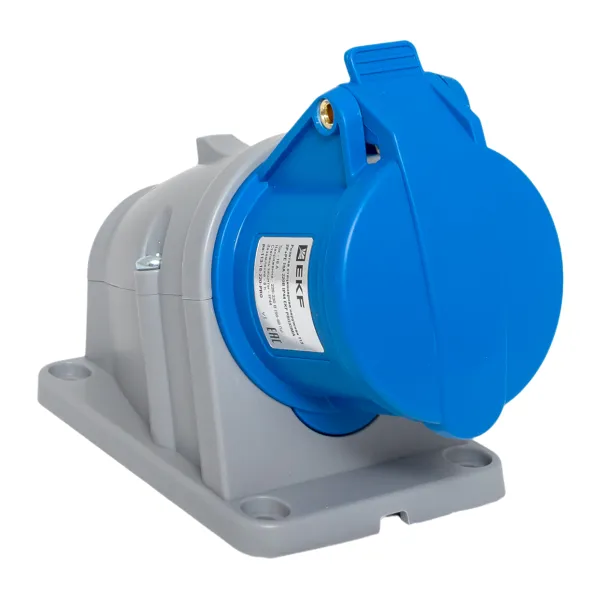 

Розетка EKF PROxima 113, открытый монтаж, однопостовая, с крышкой, 16А, в сборе, IP44, 2P+PE, синий, 1 шт. (ps-113-16-220-PRO), 113