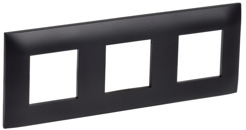 

Рамка IEK SKANDY SK-F03Bl, горизонтальная и вертикальная, 3-поста, черный (SK-M32-K02), SK-F03Bl
