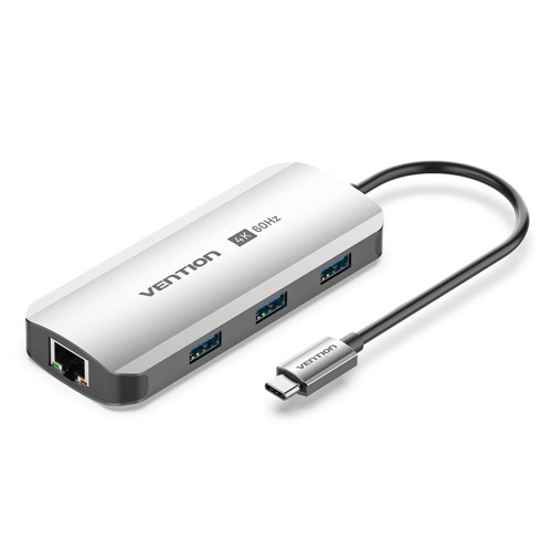 

Док-станция Vention 6-in-1, 3840x2160 (4K), USB Type-C, серый (TQHHB), 6-in-1