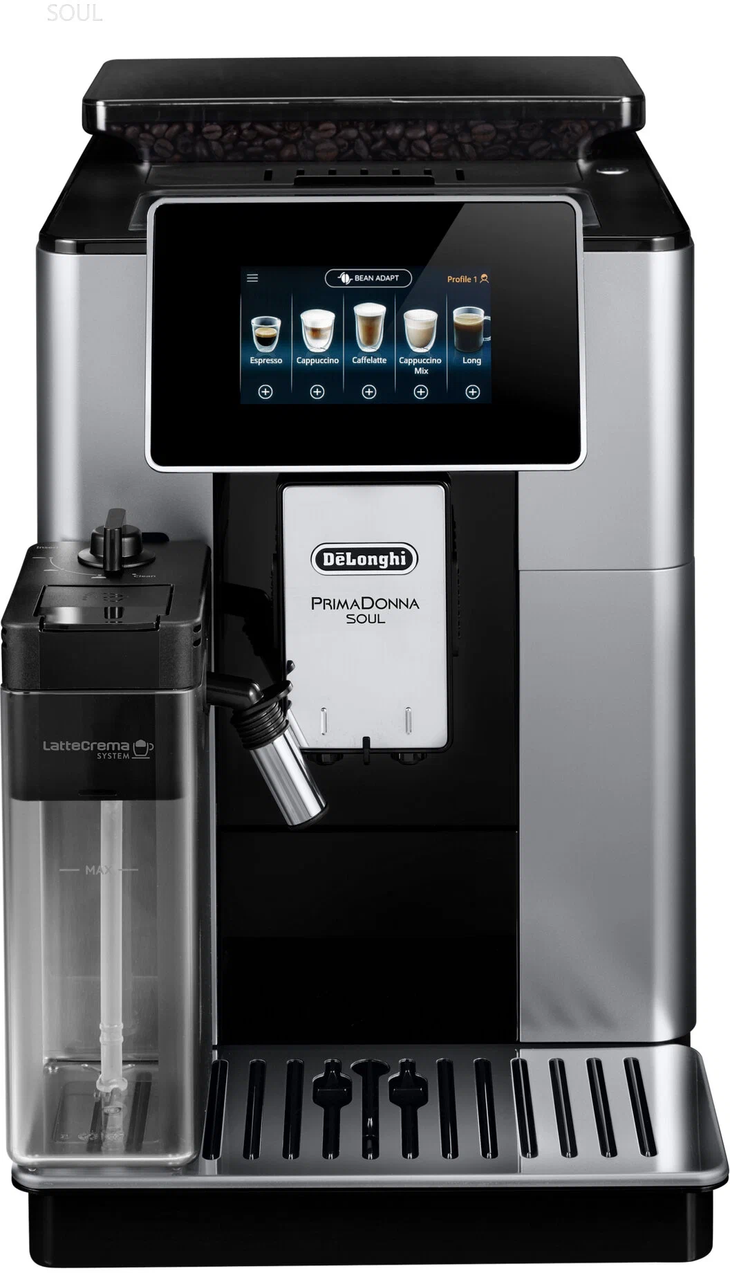 

Кофемашина автоматическая DELONGHI ECAM 610.55.SB, молотый/зерновой, 2.2 л, автоматический капучинатор, металлические жернова, дисплей, черный/серебристый, 1.45 кВт (ECAM610.55.SB), ECAM 610.55.SB