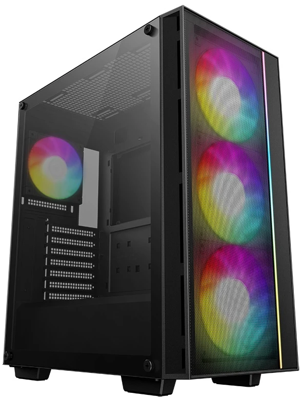 Корпус Deepcool MATREXX 55 MESH V4, ATX, Midi-Tower, 2xUSB 3.0, RGB подсветка, черный, без БП (R-MATREXX55-BKAGA4-G-4)