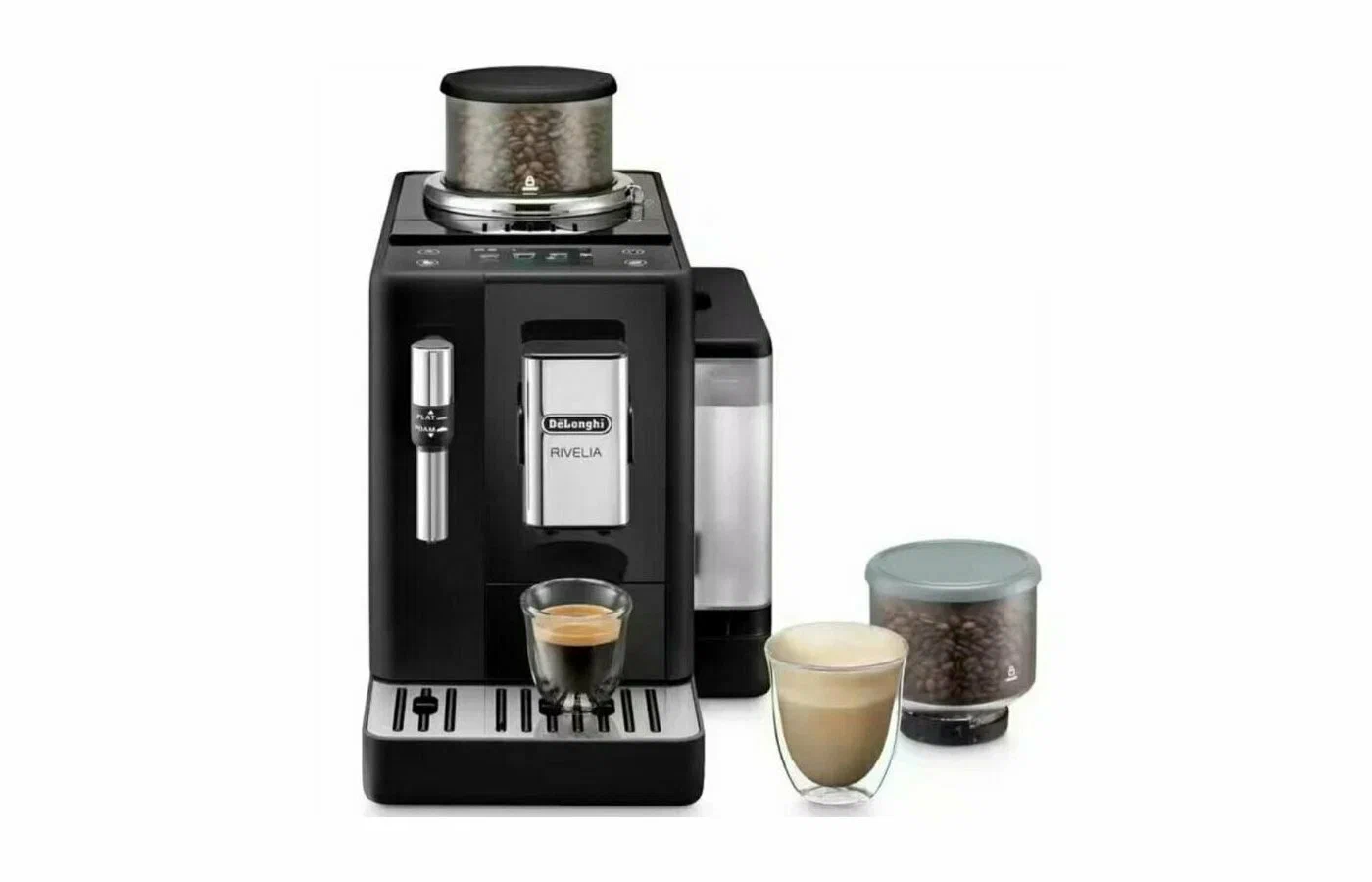 

Кофемашина автоматическая DELONGHI Rivelia EXAM 440.35 B, молотый/зерновой, 1.4 л, ручной капучинатор, металлические жернова, дисплей, черный, 1.45 кВт (EXAM 440.35B), EXAM 440.35 B