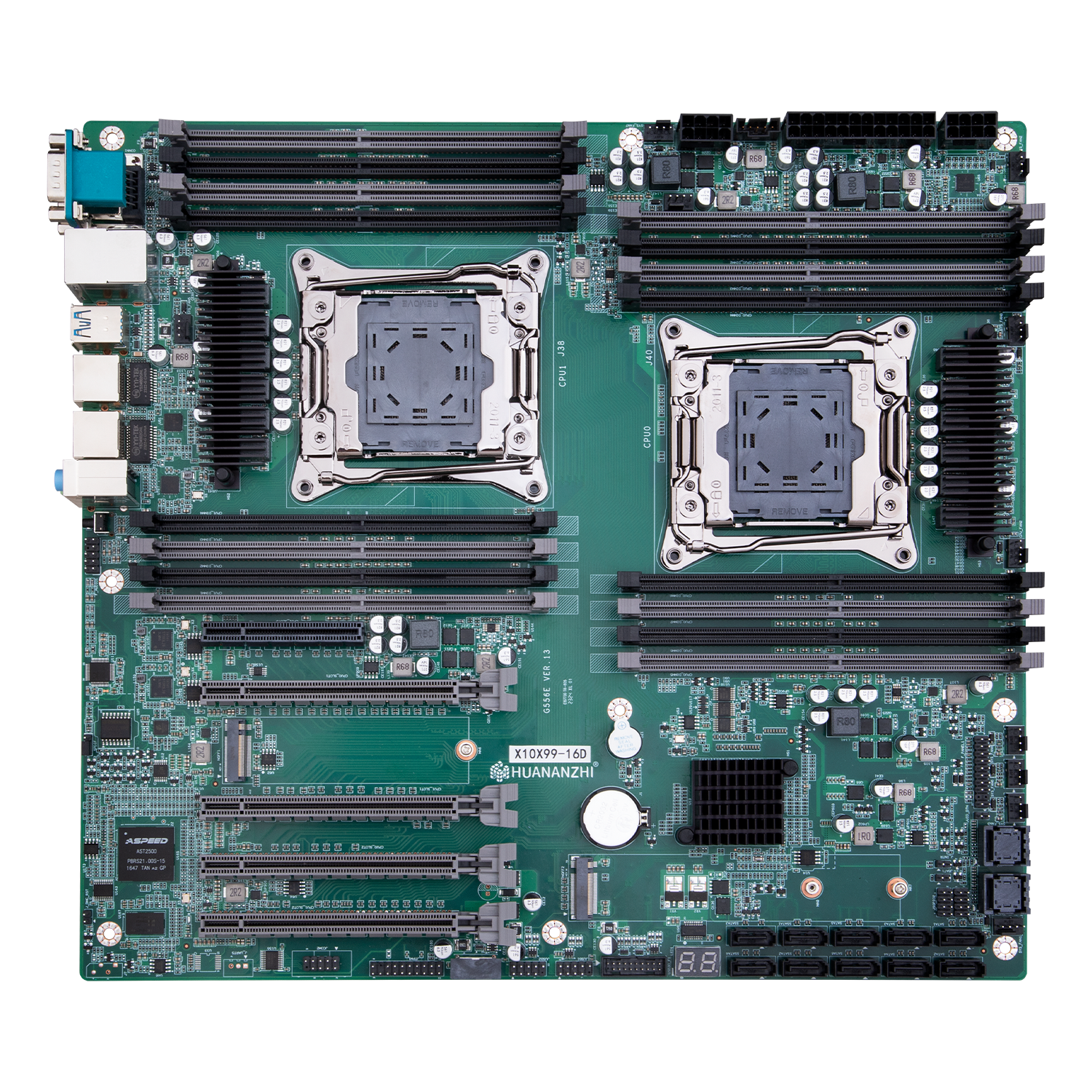 

Материнская плата HUANANZHI X10X99-16D, 2xSocket2011-3, Intel Xeon E5-2680v4, iC612, 16xDDR4, 3PCI-Ex16, 2PCI-Ex8, 2xM.2-PCI-E, 6SATA3 RAID 0/1/5/10, 5.1-ch, 2xGLAN, 6xUSB 2.0, 4xUSB 3.0, VGA, E-ATX, Retail (HNZ-X10X99-16D-2680v4), X10X99-16D