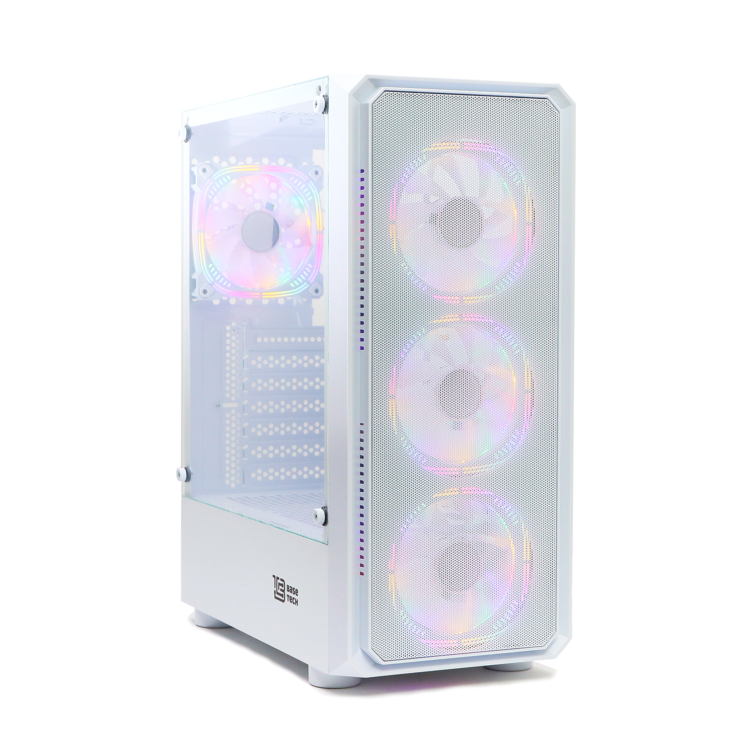 

Корпус BaseTech eXtreme GFX-03, ATX, Midi-Tower, USB 3.0, RGB подсветка, белый, без БП (BT-GFX-03W-MESH-4F-RGB), GFX-03