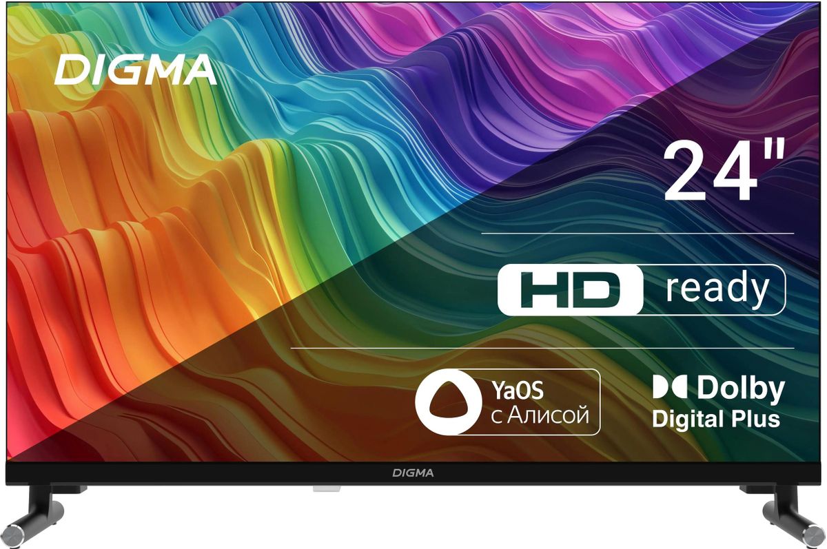 

Телевизор 24" Digma DM-LED24SBB32, 1366x768, DVB-T /T2 /C, HDMIx3, USBx2, WiFi, Smart TV, черный (DM-LED24SBB32), DM-LED24SBB32