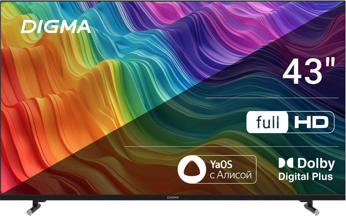 Телевизор 43" Digma DM-LED43SBB33, 1920x1080, черный