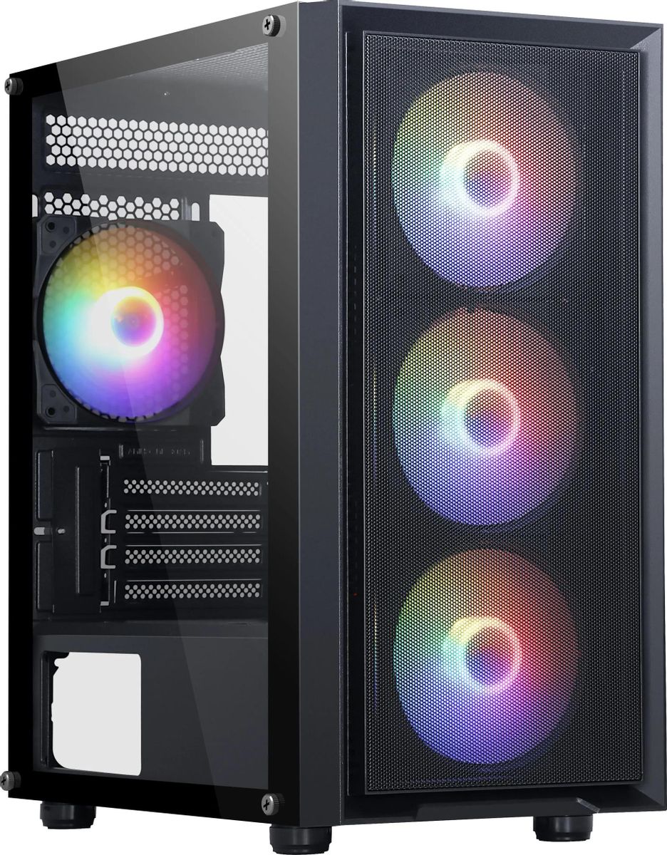 

Корпус ACCORD M203, mATX, Mini-Tower, USB 3.0, RGB подсветка, черный, без БП (ACC-M203), M203