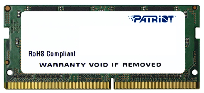 

Память DDR4 SODIMM 4Gb, 2133MHz, CL15, 1.2 В, Patriot Memory, Signature (PSD44G213381S), PSD44G213381S