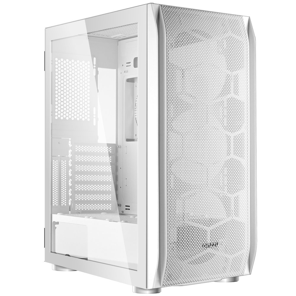 Корпус Ginzzu GL185, Midi-Tower, без БП, белый