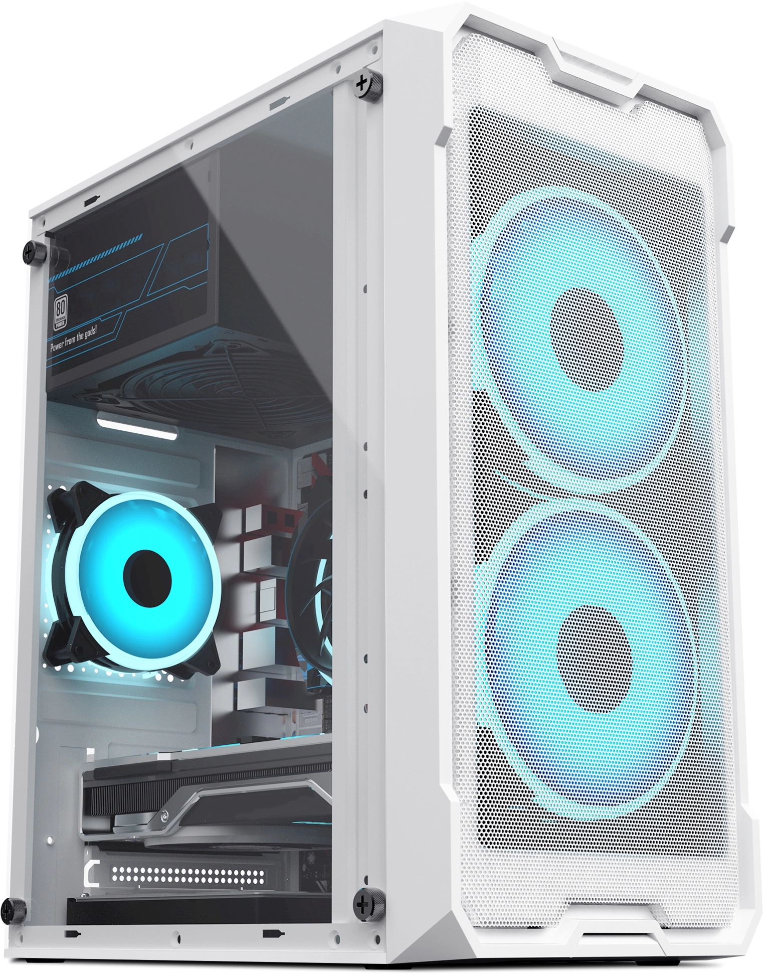 Корпус Oklick OCC-MN302F, Mini-Tower, без БП, белый