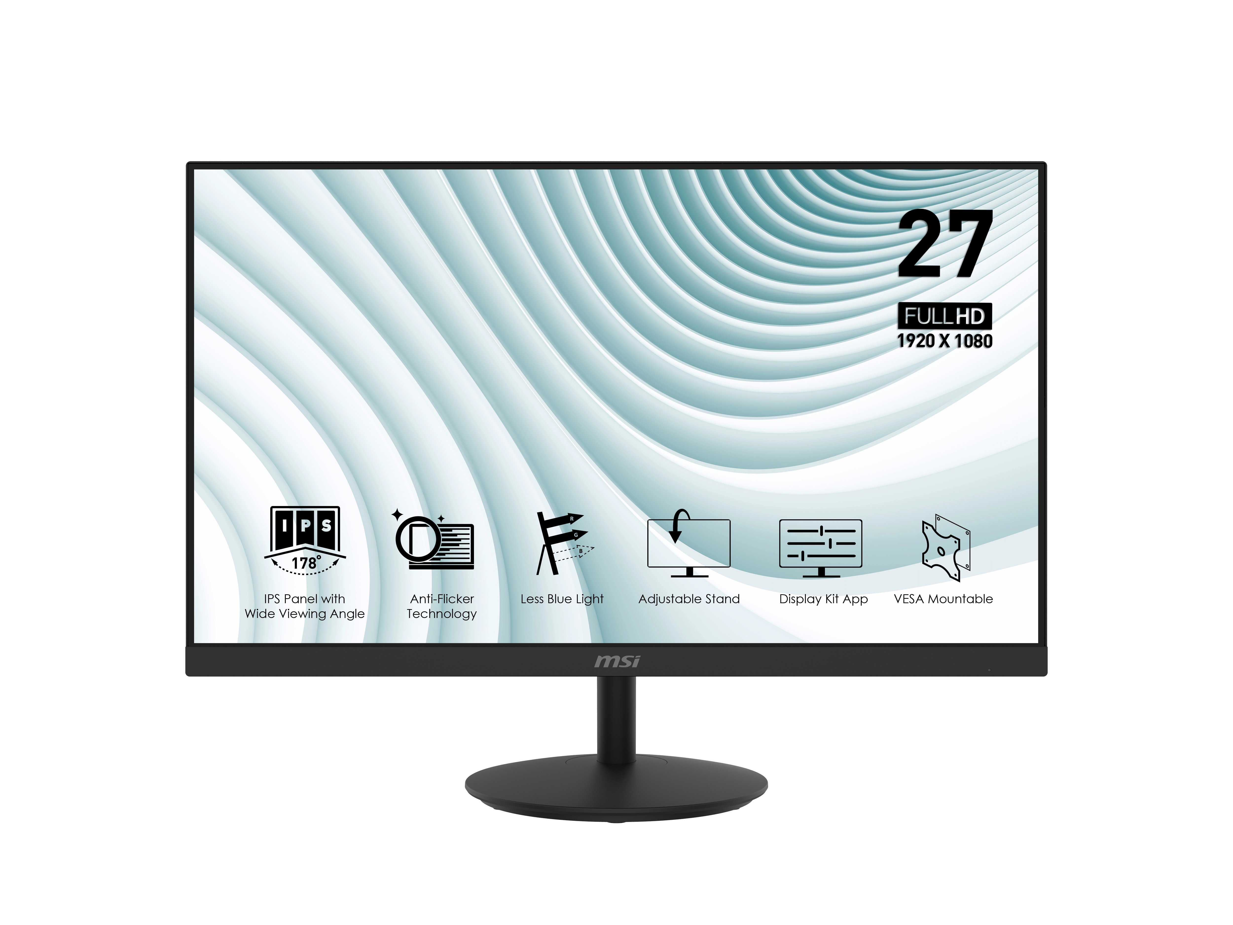 

Монитор 27" MSI Pro MP271 IPS, 1920x1080 (16:9), 250кд/м2, 5мс, 178°/178°, VGA, HDMI, черный (9S6-3PA2CT-041), MP271