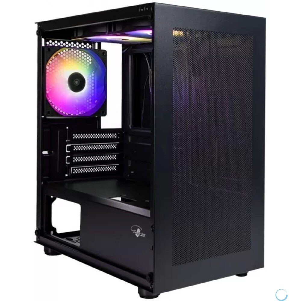 Корпус Eurocase M09, mATX, Mini-Tower, 2xUSB 3.0, RGB подсветка, черный, без БП (00-01064074)