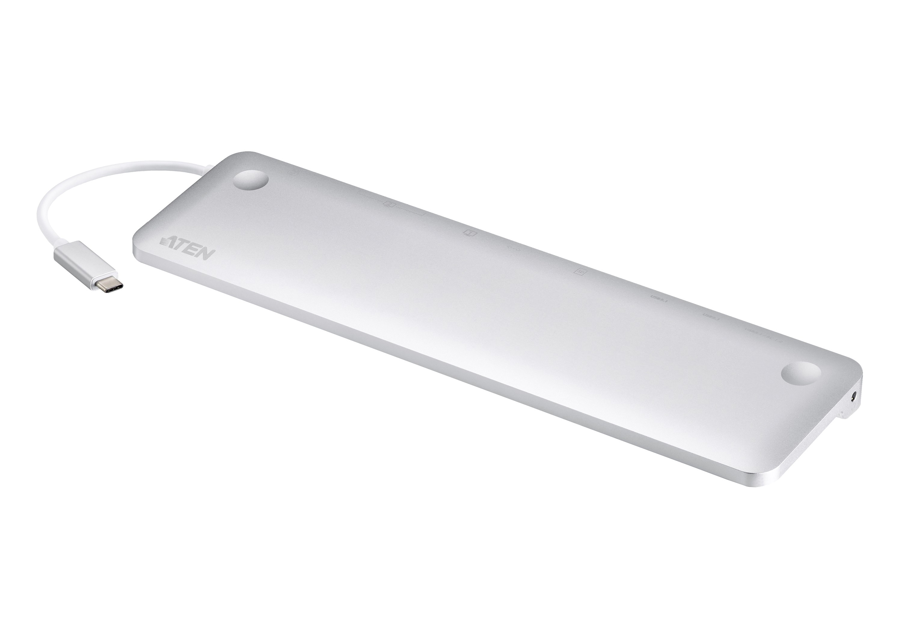Док-станция ATEN UH3234, 3xUSB 3.1, DisplayPort, HDMI, VGA, GLAN, 3.5mm Jack, USB Type-C, SD/SDHC/SDXC, серебристый (UH3234-AT), замена оборудования асц, упаковка не товарного вида