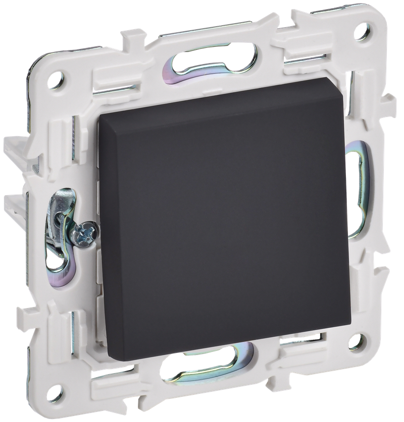 

Выключатель IEK SKANDY SK-V01G, 1кл., скрытый монтаж, механизм с накладкой без рамки, графит (SK-V10-0-10-K53), SK-V01G