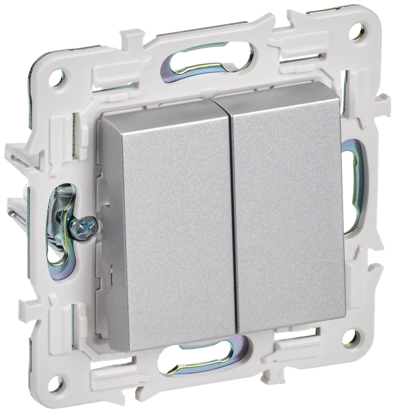 Выключатель IEK SKANDY SK-V05S, 2кл., серебристый