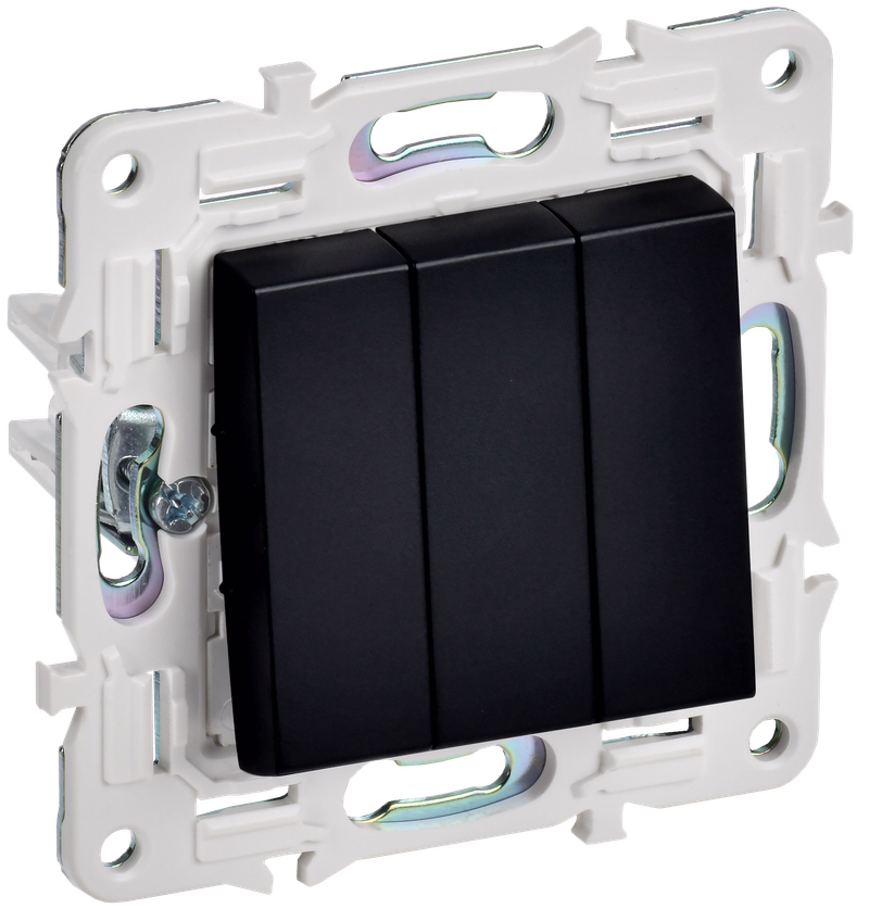 

Выключатель IEK SKANDY SK-V11Bl, 3кл., скрытый монтаж, механизм с накладкой без рамки, черный (SK-V30-0-10-K02), SK-V11Bl