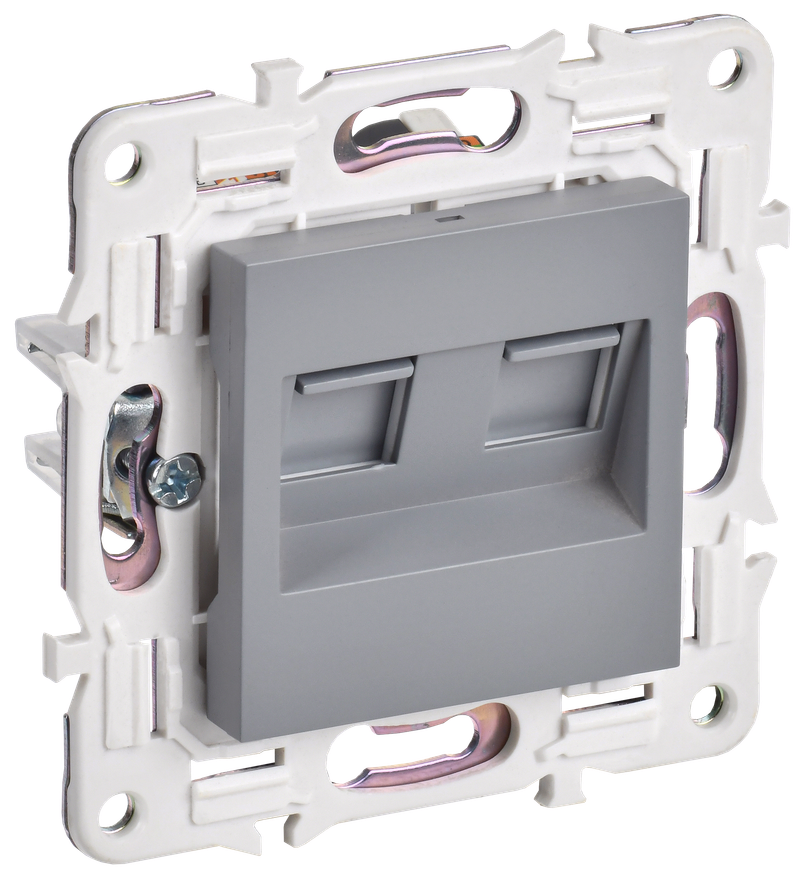 

Розетка RJ-45 скрытый монтаж категория 5e, IP20, серый, IEK SKANDY SK-K03Gr (SK-K20-1-K03), SK-K03Gr