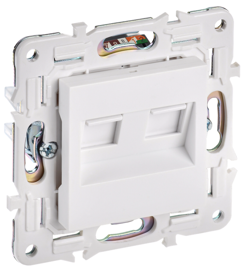 

Розетка RJ-45 скрытый монтаж категория 6, IP20, арктический белый, IEK SKANDY SK-K04W (SK-K20-2-K01), SK-K04W