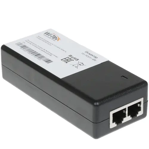 PoE-инжектор Wi-Tek WI-POE31-48V, 802.3af / 802.3at, до 100 м, 100 Мбит/с, 500мА, PoE: 48V