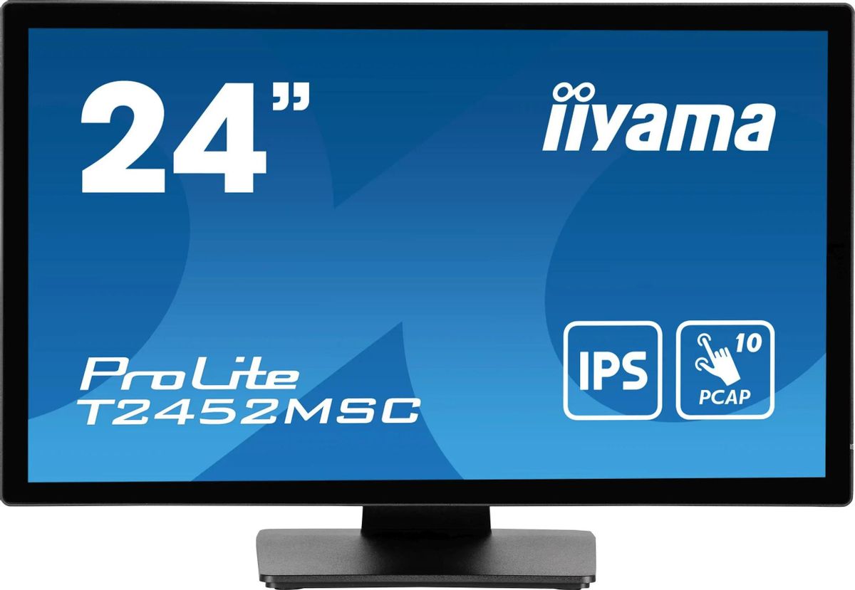 

Монитор 23.8" Iiyama ProLite T2452MSC-B1 IPS, сенсорный, 1920x1080 (16:9), 400кд/м2, 14 мс, 178°/178°, HDMI, DisplayPort, USB-Hub, черный (T2452MSC-B1), T2452MSC-B1