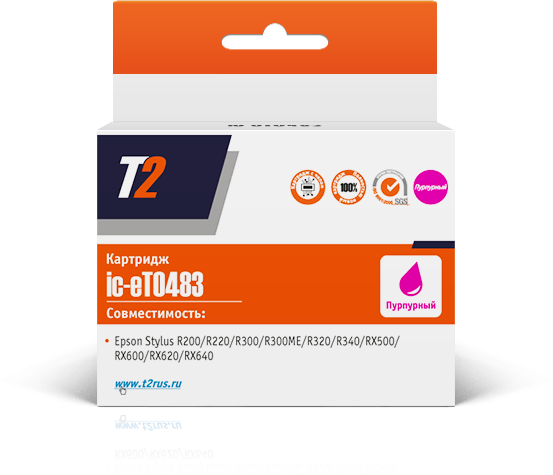

Картридж струйный T2 IC-ET0483 (T048/T048340), пурпурный, совместимый, для Epson Stylus Photo R200/R300/RX500/RX600