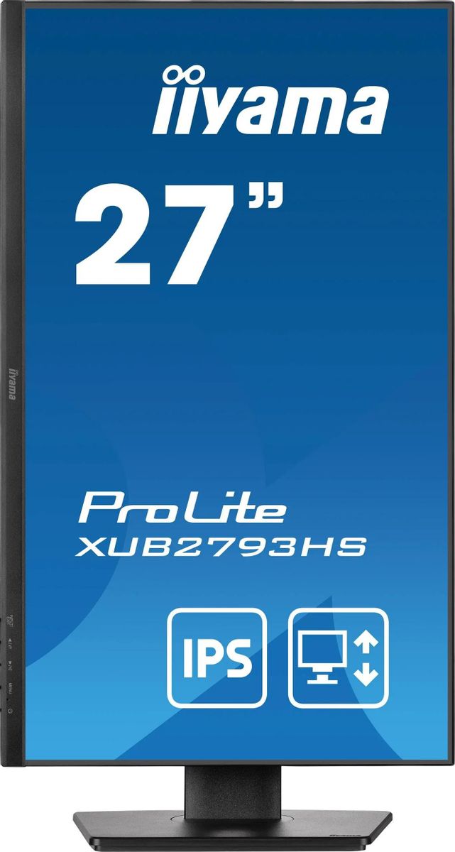 

Монитор 27" Iiyama ProLite XUB2793HS-B6 IPS, 1920x1080 (16:9), 250кд/м2, 100 Гц, 1 мс, 178°/178°, HDMI, DisplayPort, черный (XUB2793HS-B6), XUB2793HS-B6